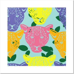 Cute Jaguar Vector Pattern Seamless Posters and Art